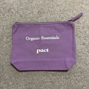 Pact Organic Cotton Canvas Zipper Essentials Pouch Lavender Travel-9x7x2.5”